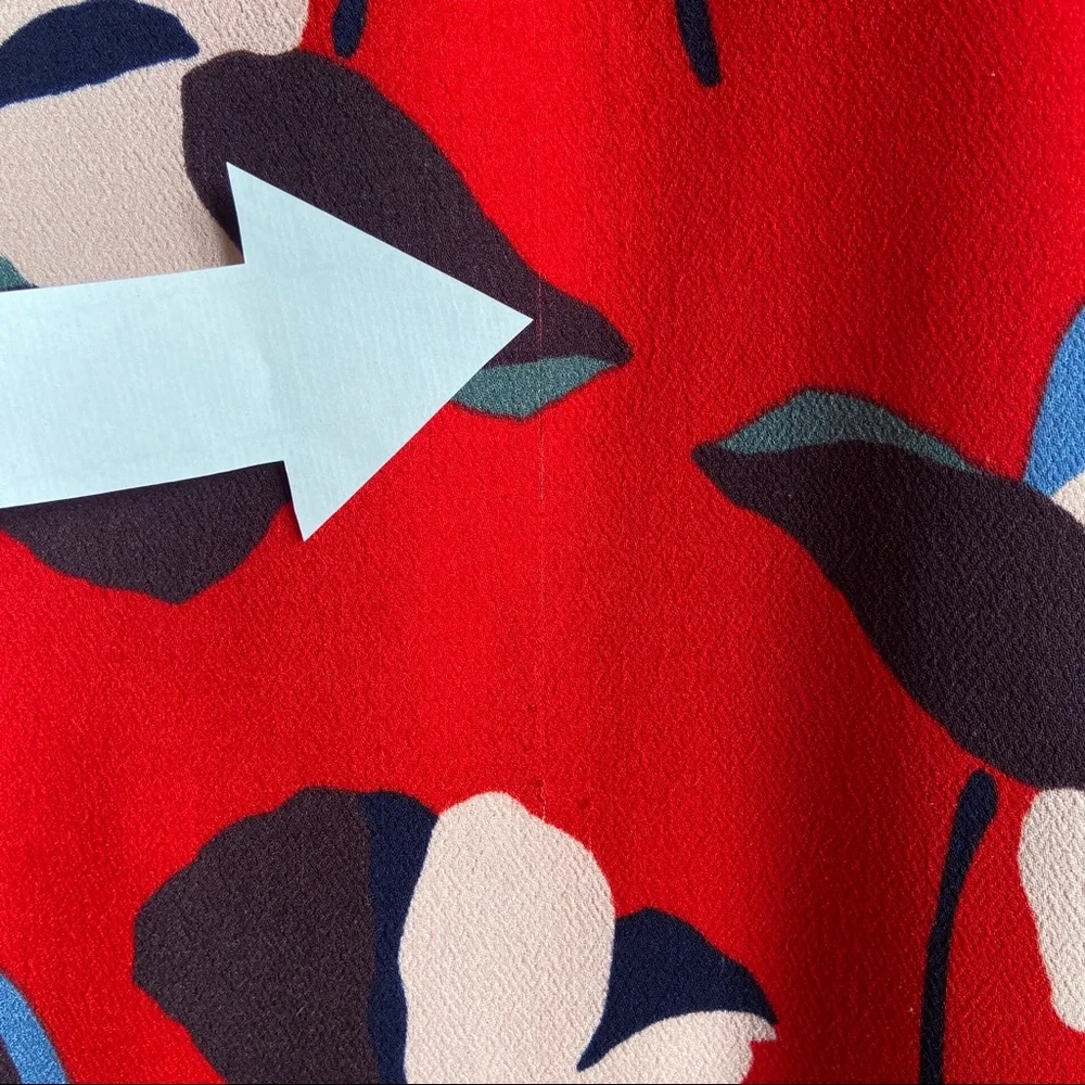 Boden Red Floral Midi Dress with Multicolor Blooms - Picture 6 of 6